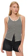 Alex Mill Louisa Vest In Striped Cotton Cashmere Cream/black In Multi