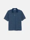 Alex Mill Lucas Polo In Indigo Double Stripe In Blue