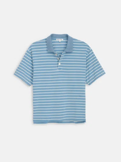 Alex Mill Lucas Polo In Indigo Stripe In Blue