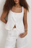 Alex Mill Luna Crop Linen Tank In White