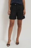 Alex Mill Luna Pleated Short In Linen In Black