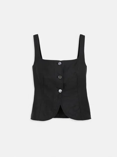 Alex Mill Luna Vest In Linen In Black