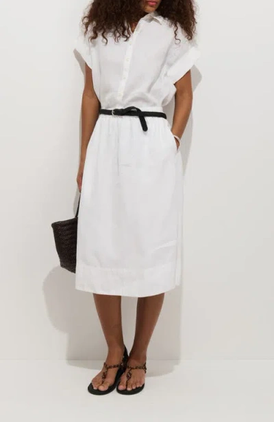 Maddie Linen Short Sleeve Button-up Shirt In White from Alex Mill