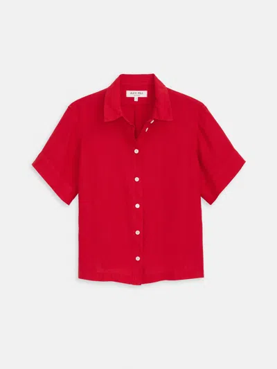 Alex Mill Maddie Shirt In Linen In Red