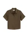 Alex Mill Maddie Shirt In Linen In Deep Moss