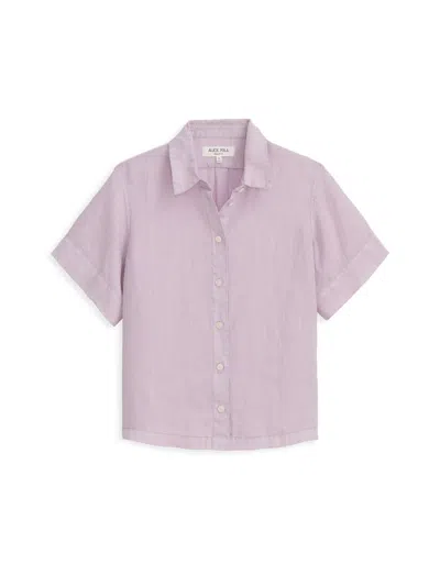 Alex Mill Maddie Shirt In Linen In Thistle