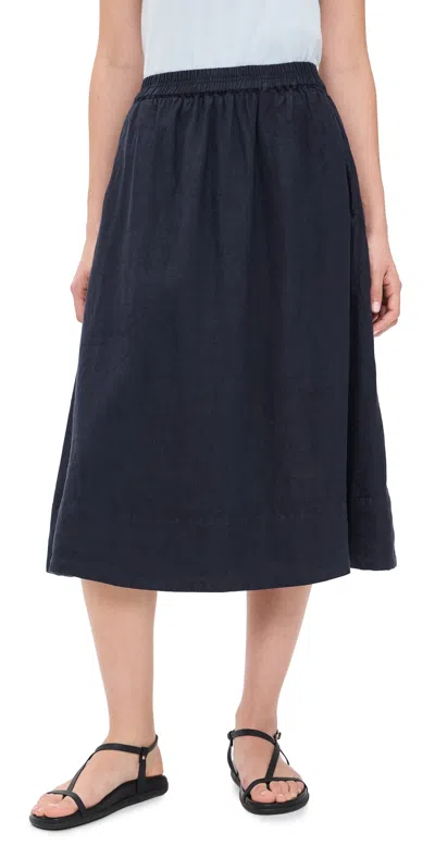 Alex Mill Maddie Skirt In Linen Dark Navy