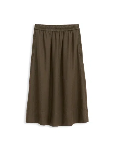 Alex Mill Maddie Skirt In Linen In Deep Moss