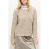 Alex Mill Madelyn Cable Knit Wool Blend Donegal Sweater In Brown