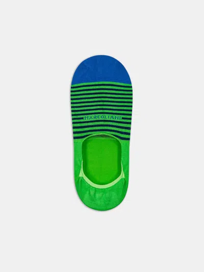 Alex Mill Marcoliani Stripe Invisible Sock In Green/blue