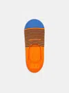 Alex Mill Marcoliani Stripe Invisible Sock In Orange/navy