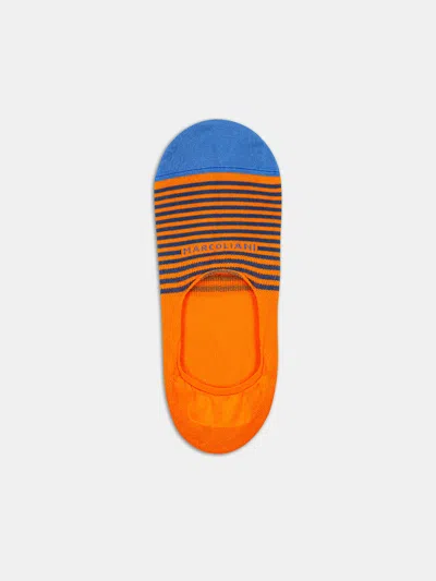 Alex Mill Marcoliani Stripe Invisible Sock In Orange/navy