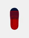 Alex Mill Marcoliani Stripe Invisible Sock In Red/navy