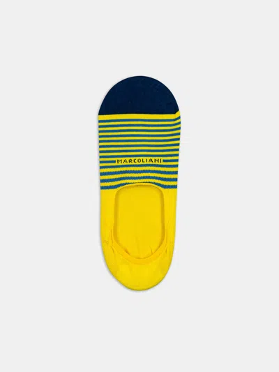 Alex Mill Marcoliani Stripe Invisible Sock In Yellow/blue