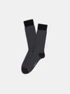 Alex Mill Marcoliani Stripe Sock In Black/asphalt