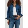 Alex Mill Cropped Jacket In Crosshatch Denim Sapporo Wash In Sapporo Wash
