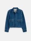 Alex Mill Cropped Jacket In Crosshatch Denim Sapporo Wash In Sapporo Wash