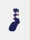 Alex Mill Maria La Rosa Argyle Socks In Navy