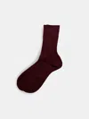Alex Mill Maria La Rosa Bio Cotton Ribbed Socks In Bordeaux