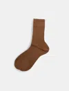 Alex Mill Maria La Rosa Bio Cotton Ribbed Socks In Camel