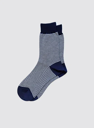 Alex Mill Maria La Rosa Bio Cotton Ribbed Socks In Stripes In Blue