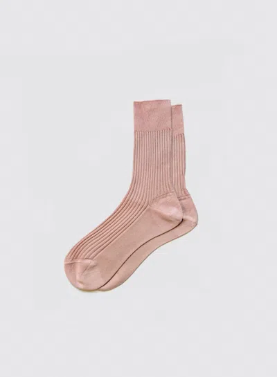 Alex Mill Maria La Rosa Bio Cotton Ribbed Socks In Pink