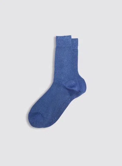 Alex Mill Maria La Rosa Firefly Lurex Socks In Blue