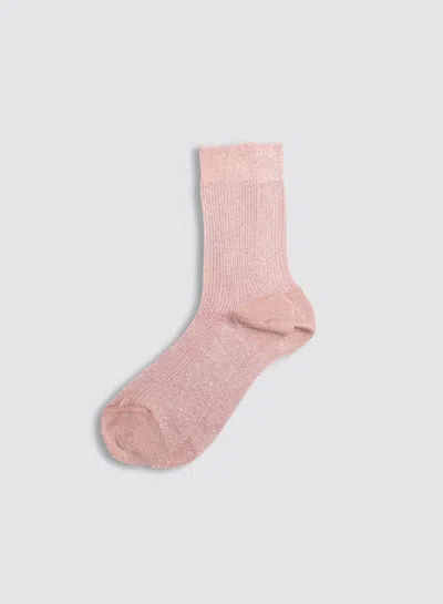 Alex Mill Maria La Rosa Firefly Lurex Socks In Pink