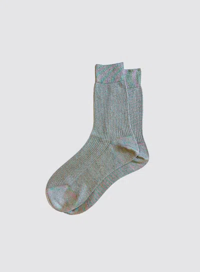 Alex Mill Maria La Rosa Firefly Lurex Socks In Blue