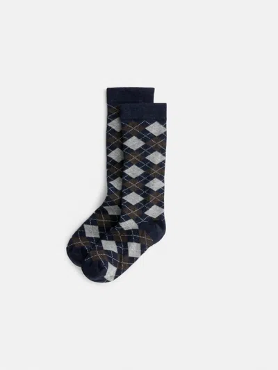 Alex Mill Maria La Rosa Harlekin Argyle Socks In Black