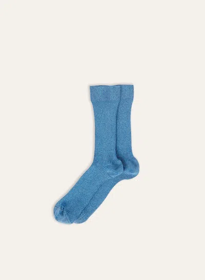 Alex Mill Maria La Rosa Lurex Socks In Blue