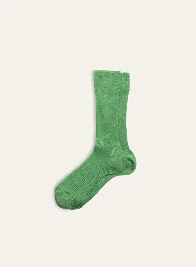Alex Mill Maria La Rosa Lurex Socks In Green