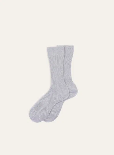 Alex Mill Maria La Rosa Lurex Socks In Silver