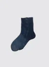 Alex Mill Maria La Rosa Ribbed Laminated Socks In Blue