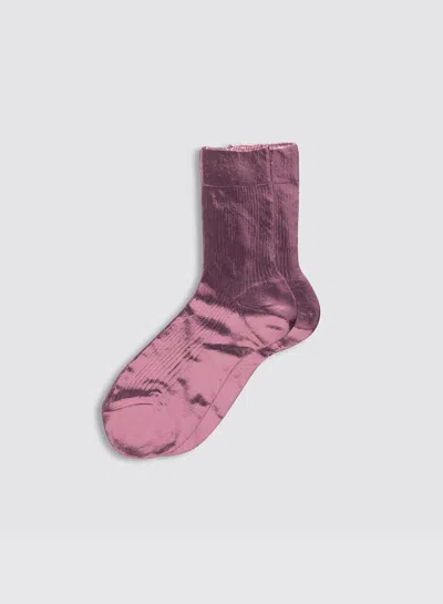 Alex Mill Maria La Rosa Ribbed Laminated Socks In Multi