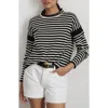 Alex Mill Mariner Stripe Sweater In Black/ Ivory