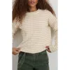 Alex Mill Mariner Striped Roll Neck Sweater In Light Bone/ivory