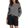Alex Mill Mariner Striped Rollneck Sweater In Cotton In Navy/ivory