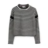 Alex Mill Mariner Striped Rollneck Sweater In Cotton In Black,ivory