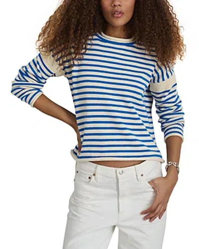 Alex Mill Mariner Striped Roll Neck Sweater In Ivory/ultramarine