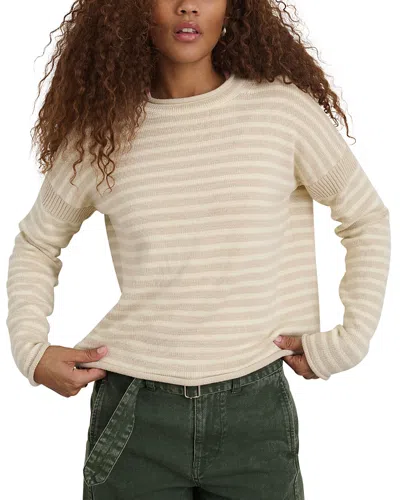 Alex Mill Mariner Striped Roll Neck Sweater In Light Bone/ivory