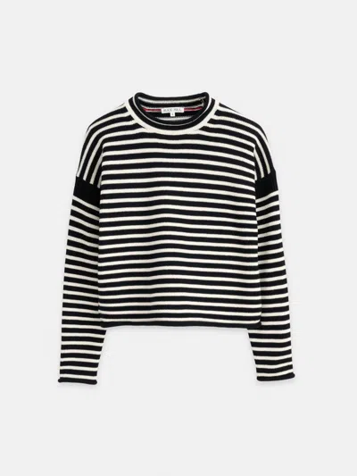 Alex Mill Mariner Striped Rollneck Sweater In Cotton In Navy/ivory