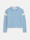 Alex Mill Mariner Striped Roll Neck Sweater In Ivory/ultramarine