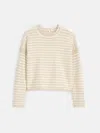 Alex Mill Mariner Striped Rollneck Sweater In Cotton In Light Bone/ivory