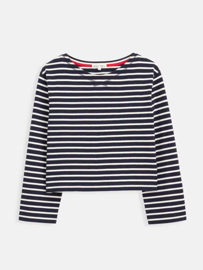 Alex Mill Marseille Boatneck Striped Tee In Cotton In Multi