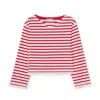 Alex Mill Marseille Striped Boatneck Tee In Cotton In Red