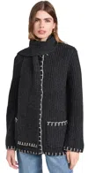 Alex Mill Marylebone Sweater Jacket In Charcoal