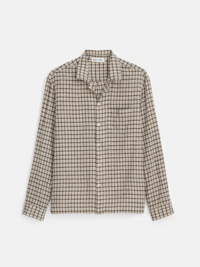 Alex Mill Mason Shirt In Cotton Linen In Flax/black
