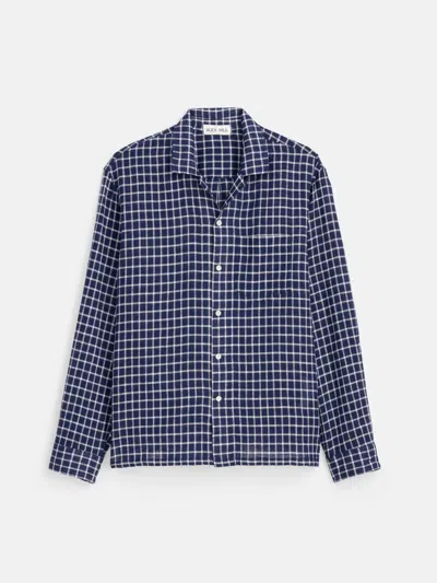 Alex Mill Mason Shirt In Cotton Linen In Navy/ivory