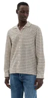 Alex Mill Mason Shirt In Windowpane Plaid Flax/black In Flax/black